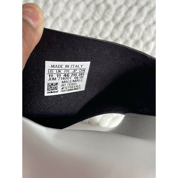 🔧Men’s Slides Size 11 adidas adilette  stripes Style FX5845 White/ Orange/Brown - Picture 10 of 12